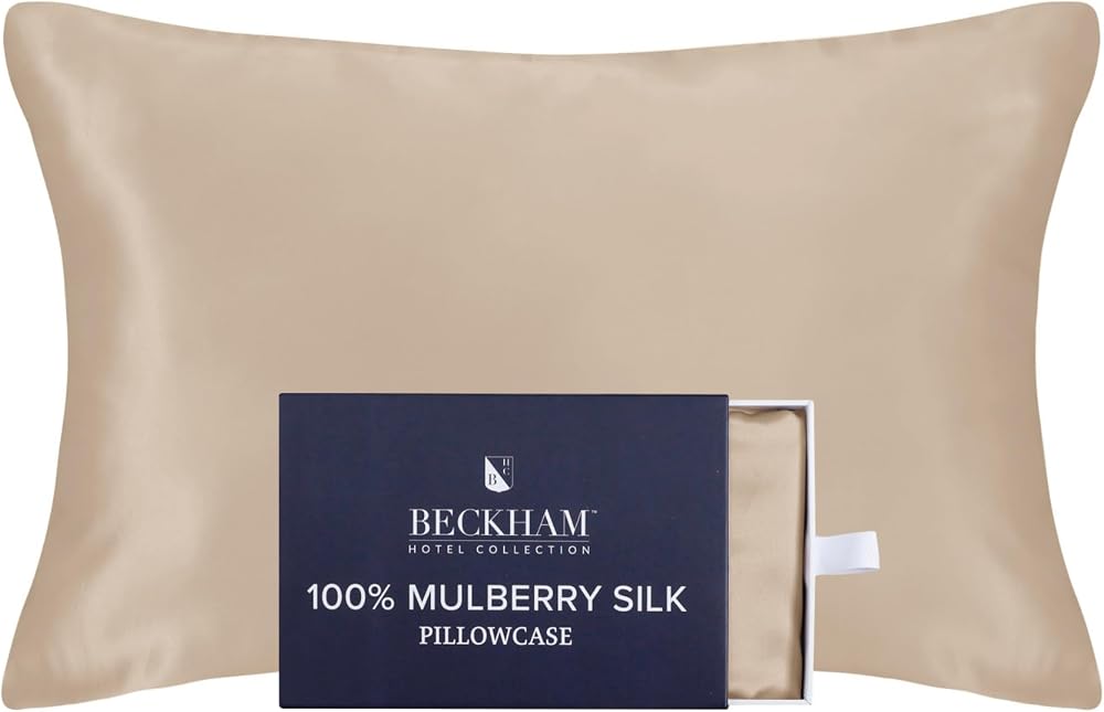 Mulberry Silk Pillowcase, 22 Momme 6A Grade, Queen — Champagne