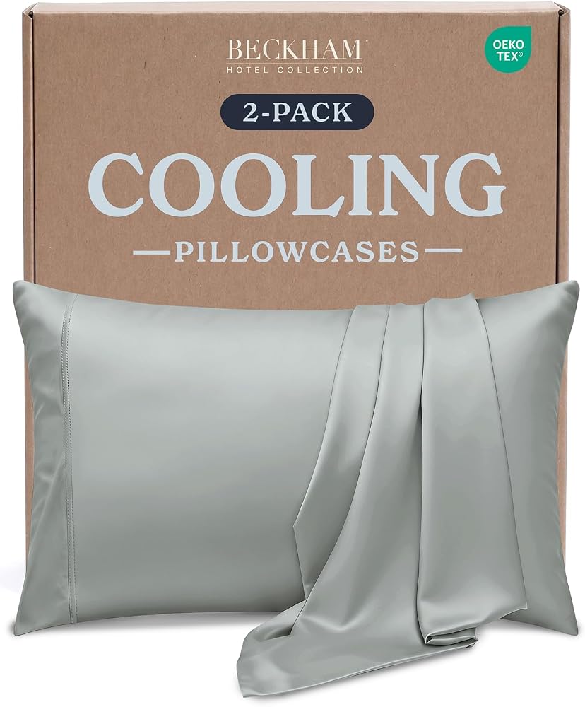 Cooling Pillowcases for Hot Sleepers, Set of 2 — Gray