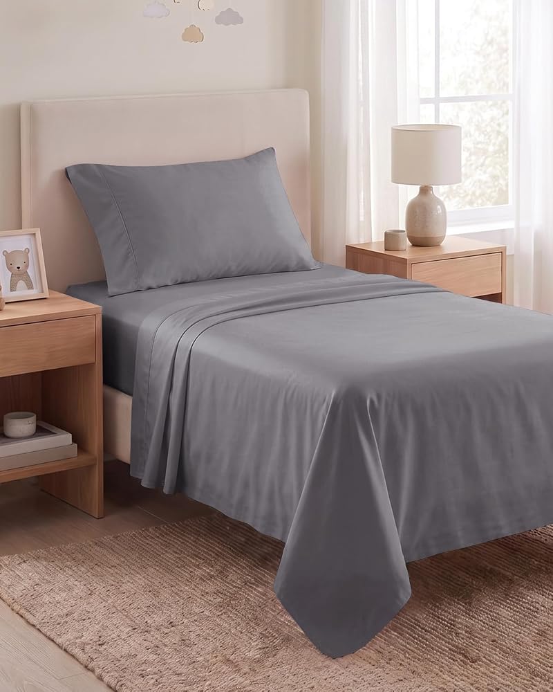 Cotton Sateen Sheet Set — Dark Gray