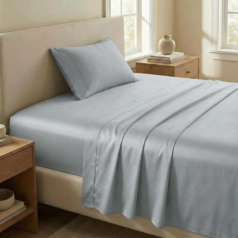 Cotton Sateen Sheet Set — Gray