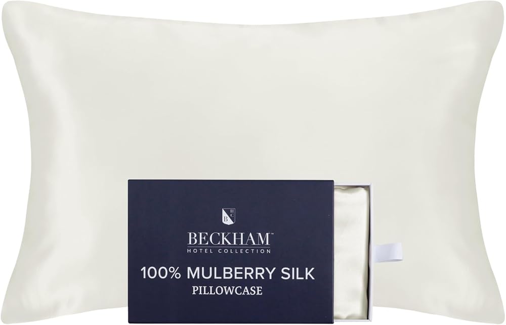 Mulberry Silk Pillowcase with Zipper, 22 Momme — Ivory