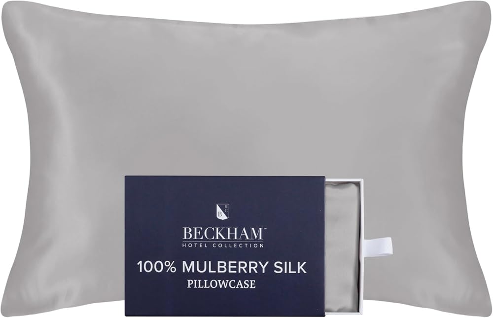 Mulberry Silk Pillowcase with Zipper, 22 Momme — Silver Cloud