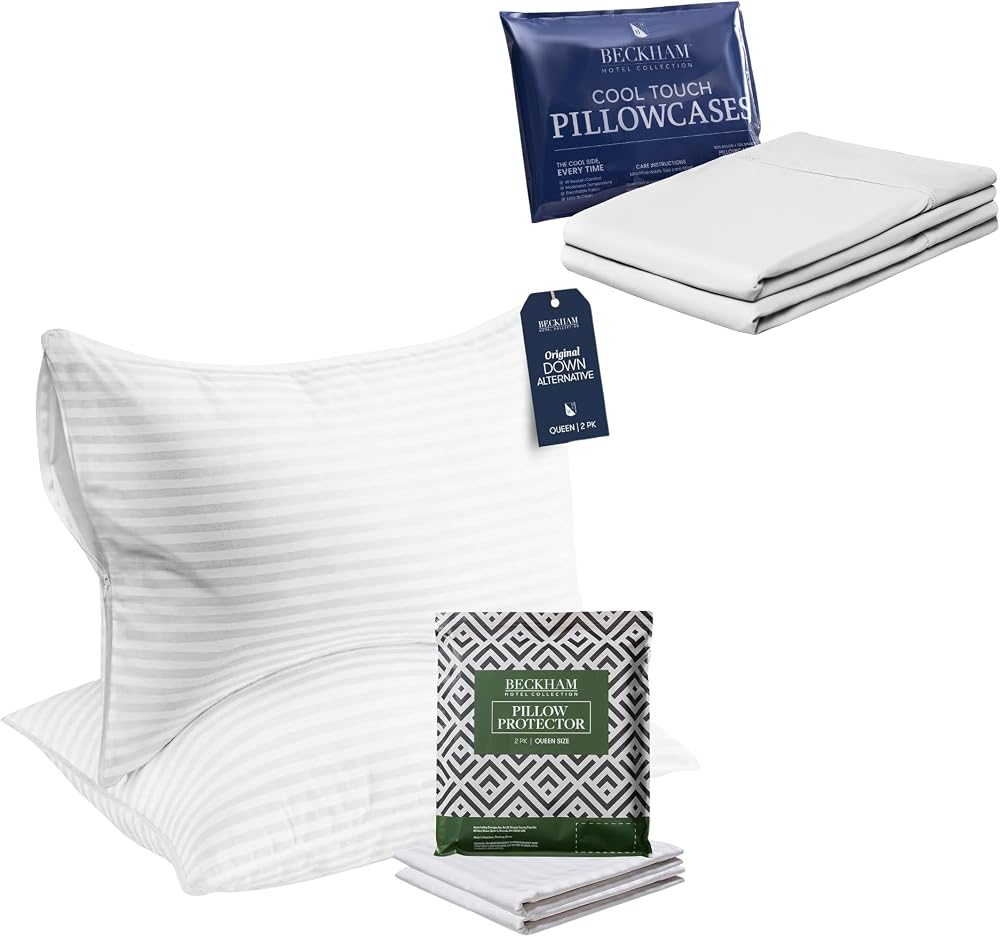 Bed Pillows, Pillow Protectors and Cooling Pillowcases