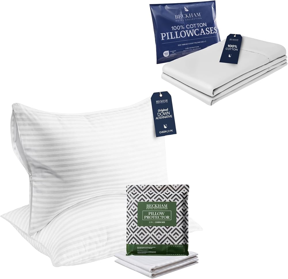 Bed Pillows, Pillow Protectors and Cotton Pillowcases