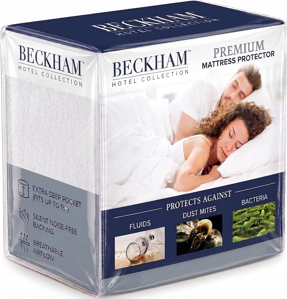 Waterproof Mattress Protector, Cotton Blend — White